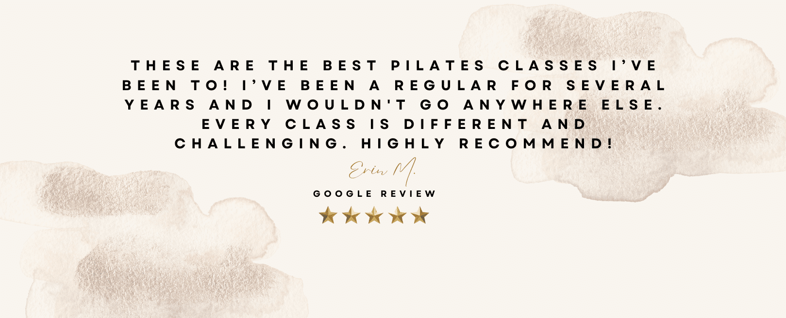 Five star Google review o Lifestyle Pilates Petaluma