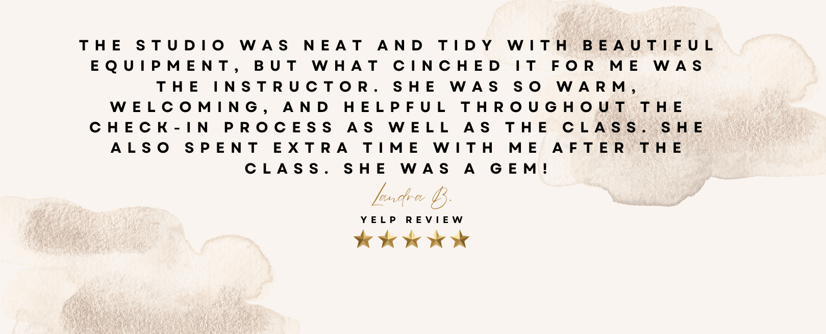 Lifestyle Pilates five star Yelp review